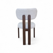 Chaise HERA bouclé beige Noyer