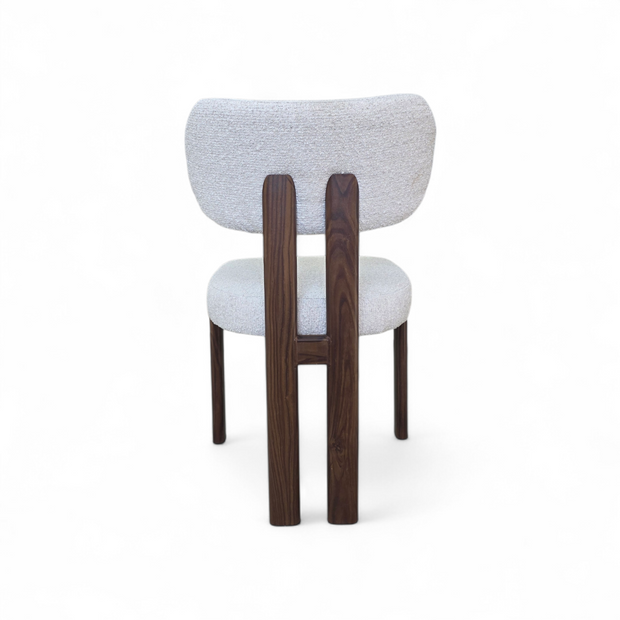 Chaise HERA bouclé beige Noyer