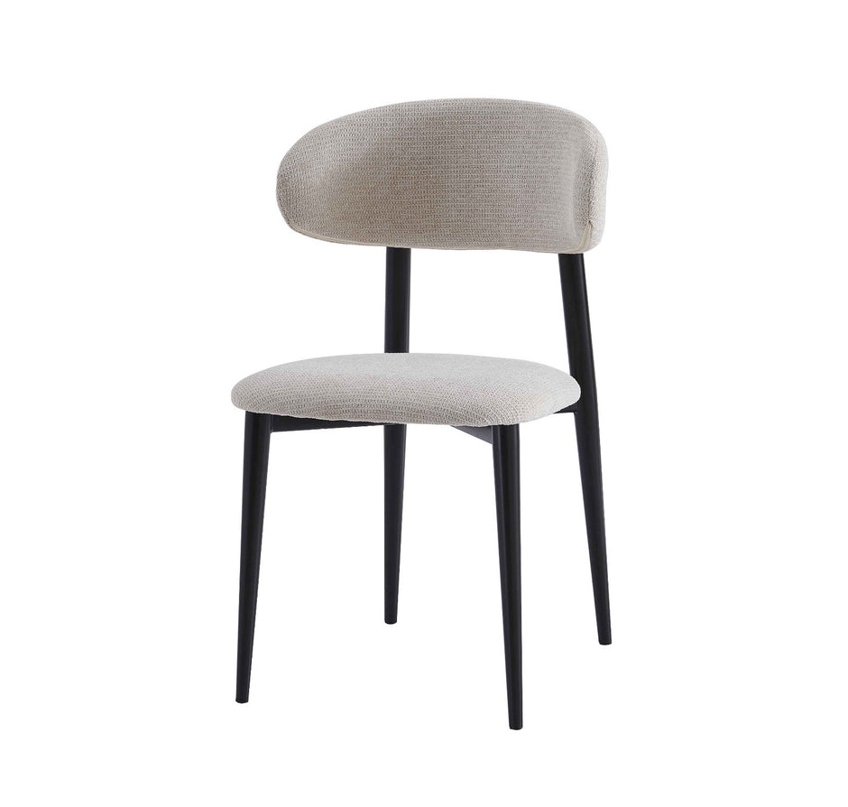 Chaise BOHEME chenille beige Noire