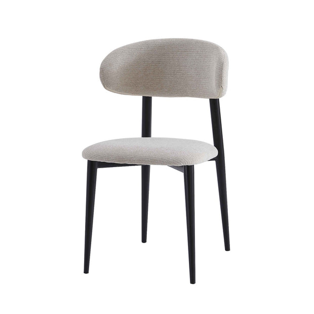 Chaise BOHEME chenille beige Noire