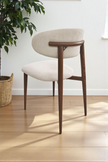 Chaise BOHEME chenille beige Noyer