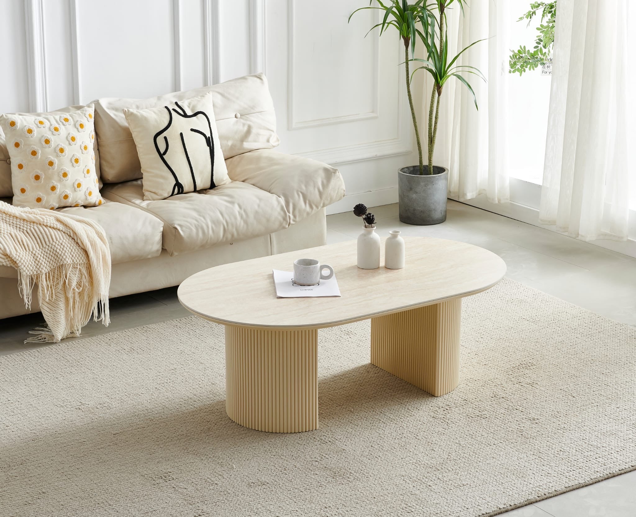 Table basse CALYPSO Travertin