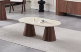 Table basse ICONIC Noyer/Travertin