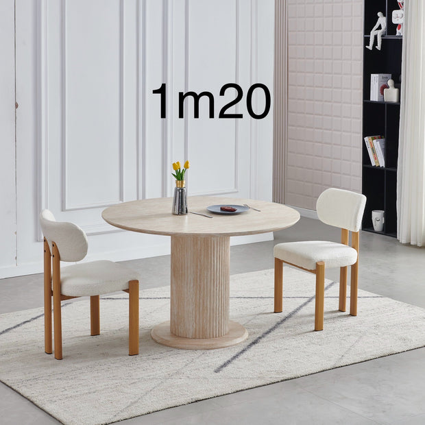 Table à manger ronde AXEL Travertin 120cm