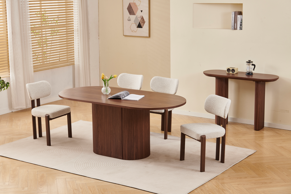 Table à manger PORTA Noyer avec rangement