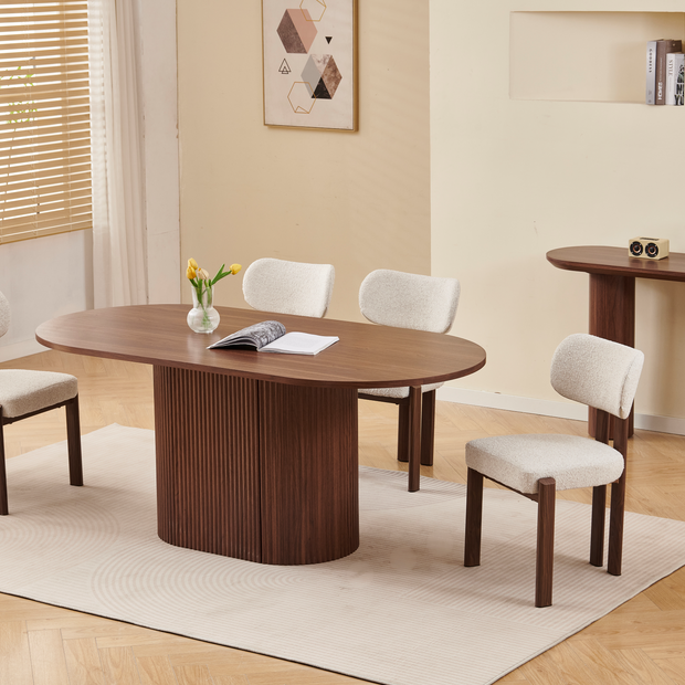 Table à manger PORTA Noyer avec rangement