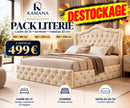 DESTOCKAGE Cadre de lit VENISE Blanc + sommier + matelas 20cm