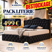 DESTOCKAGE Cadre de lit VENISE Noir + sommier + matelas 20cm