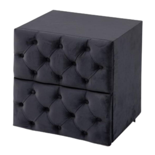 Chevet capitonné en velours - gris anthracite
